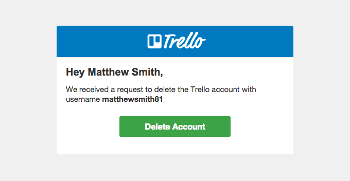 Trello Delete Account Confirmation