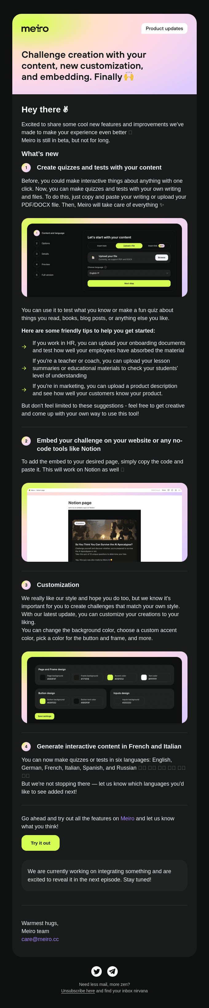 Discover four new features and improvements