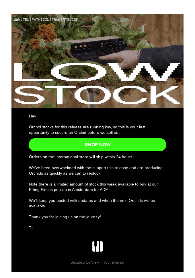 Orchid Stocks are Low