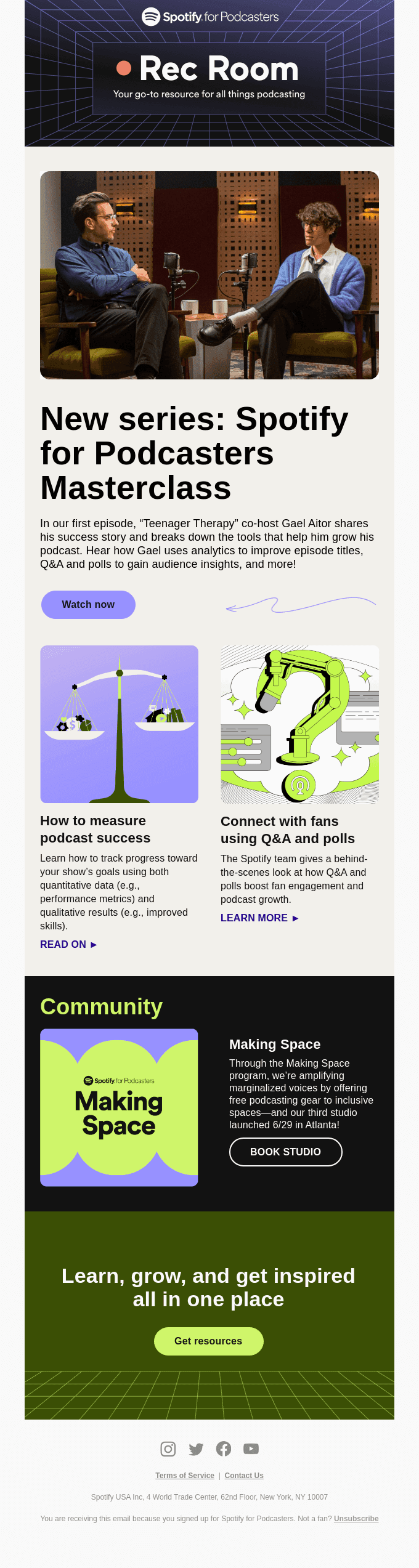 •Rec Room: Your guide to podcast success on Spotify