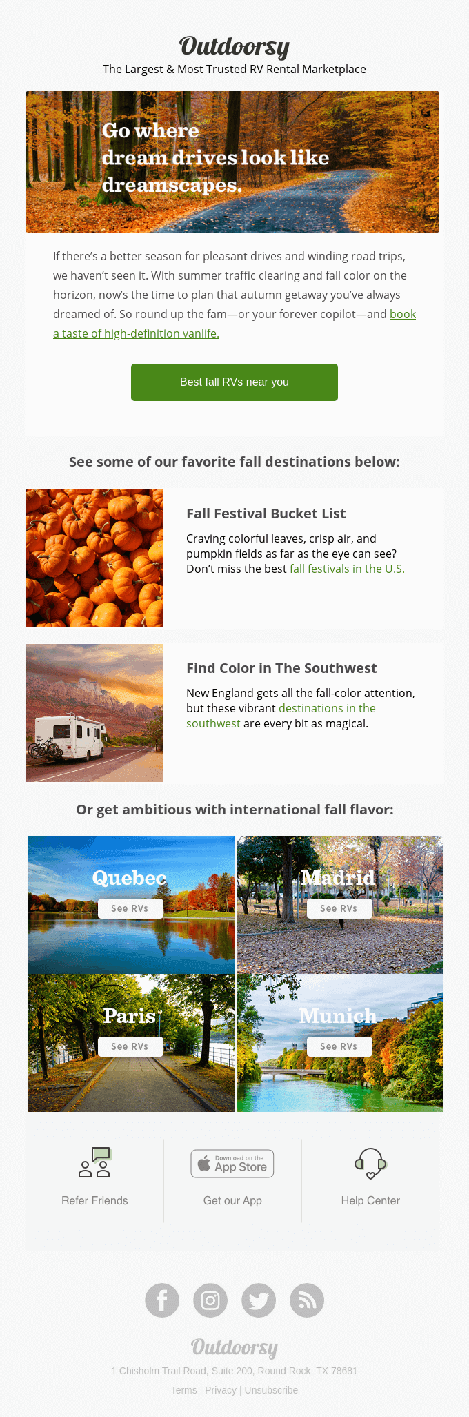 The most colorful fall road trips near you