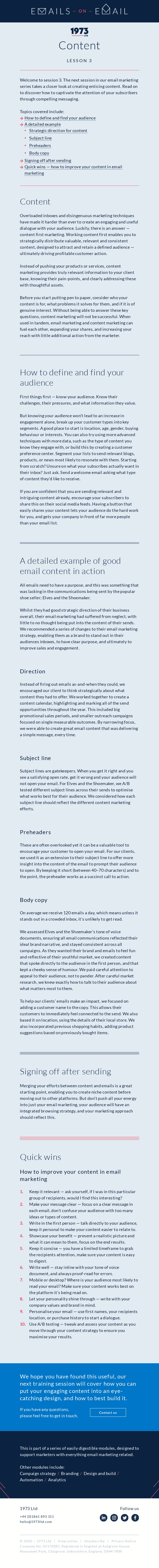 Your complete guide to email marketing - Content (3 of 6)